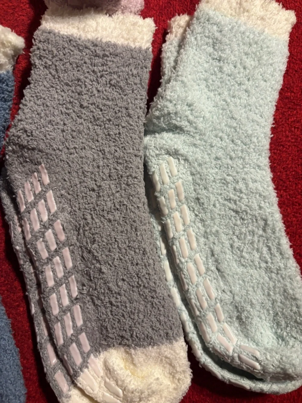 Cozy Fuzzy Non-Slip Lounge Socks - Pastel Mix women’s size 6-9